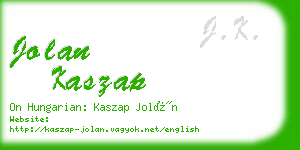 jolan kaszap business card